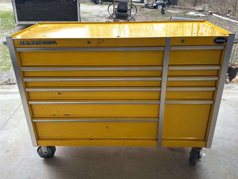 U.S. General 11 Drawer Rolling Tool Box, 62”Wx22 1/2”Dx42”H