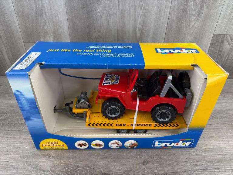 Bruder Car Service Trailer W/Jeep, 1/16