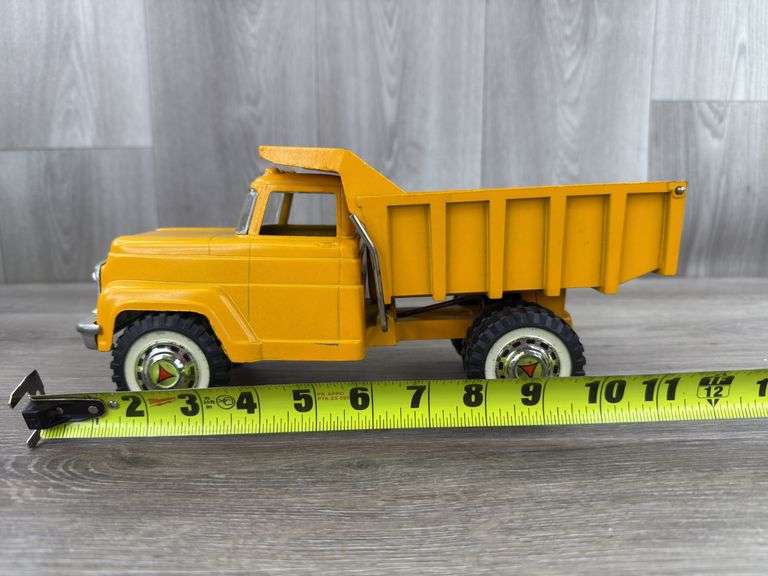 Hubley Mighty Metal Dump Truck, Original Box, 11 1/2” Long