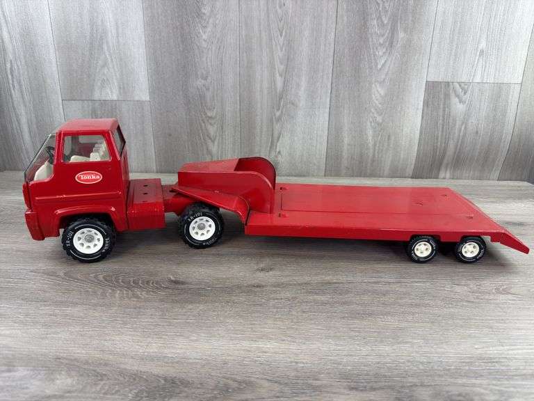Tonka Truck & Flatbed Trailer, 26 1/2” Long