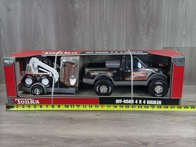 Tonka Off-Road 4x4 Hauler Set, 28” Long, Skid Loader & Tools
