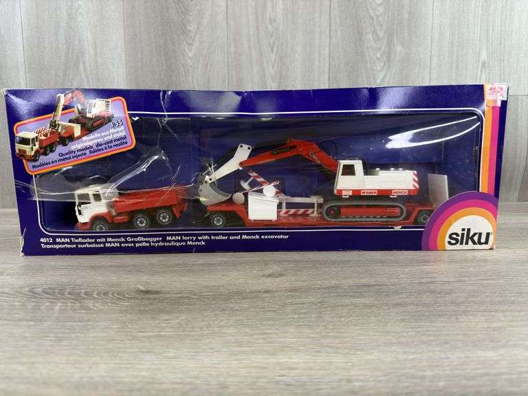MAN Lorry W/Trailer & Menck M500H Excavator, 1/55, Siku