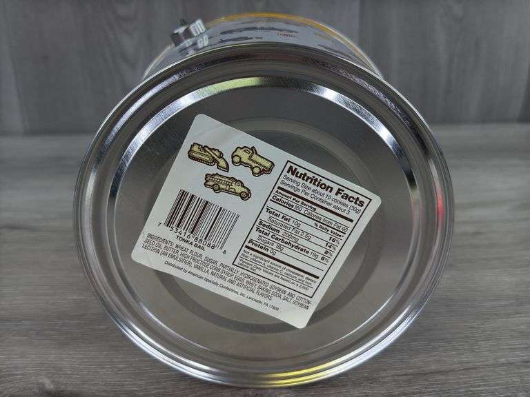 Tonka Toys Metal Pail W/Molded Tonka Cookies, Sealed