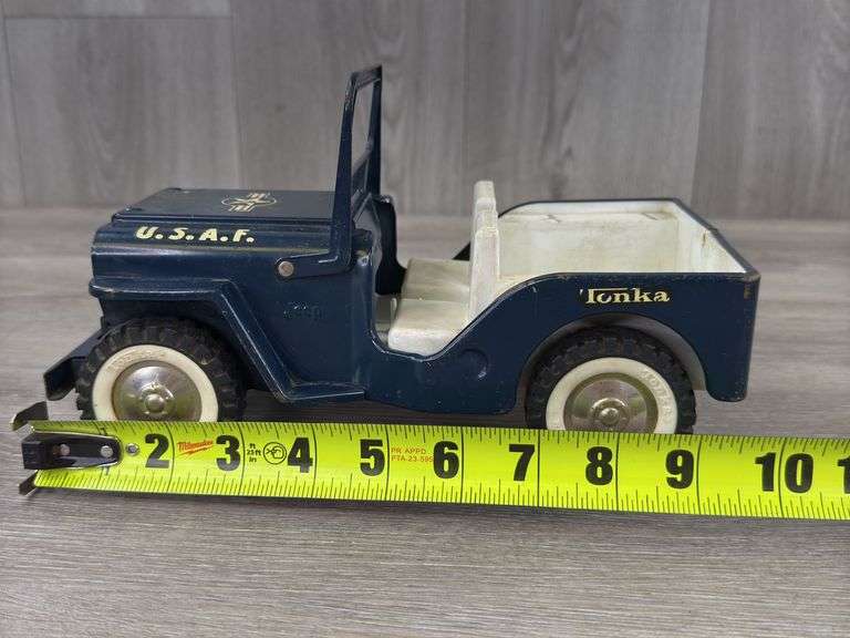 Tonka Jeep U.S.A.F. Truck, 10” Long, Missing Parts