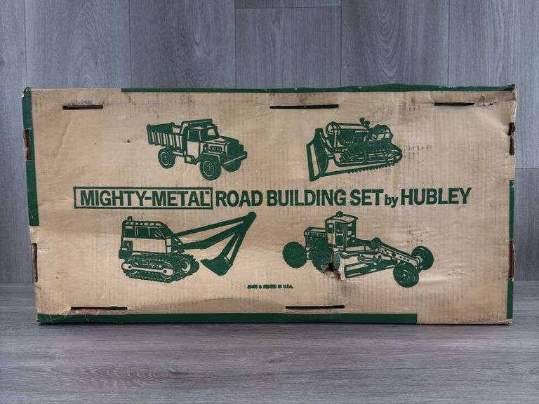 Hubley Mighty-Metal 4 Pc. Road Building Set, Original Box