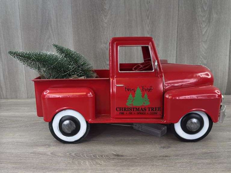 Farm Fresh Christmas Tree Lighted Truck, 19” Long