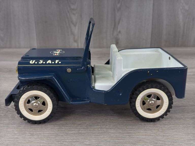 Tonka Jeep U.S.A.F. Truck, 10” Long, Missing Steering Wheel