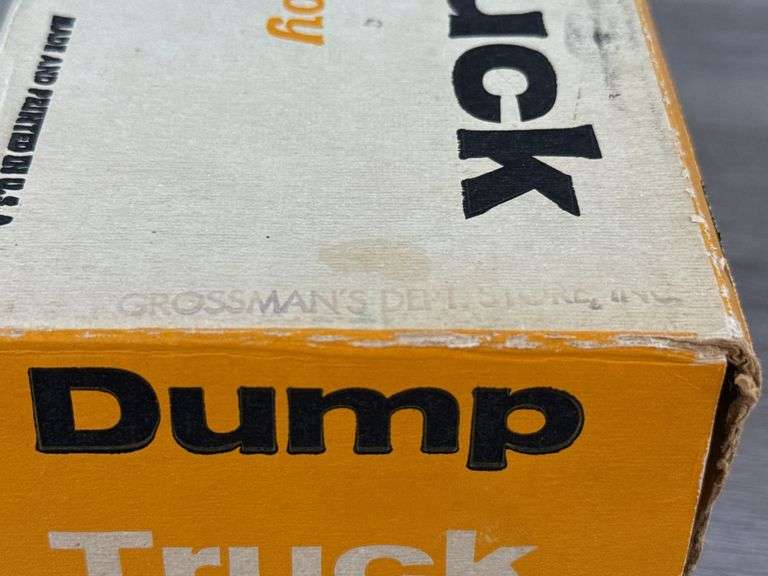 Hubley Mighty Metal Dump Truck, Original Box, 11 1/2” Long