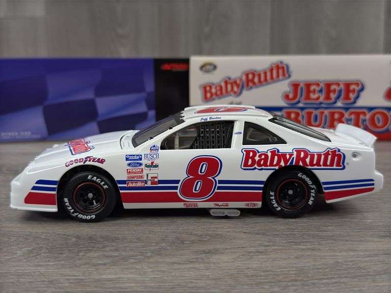 Jeff Burton #8 Baby Ruth 1990 Thunderbird Stock Car, 1/24, Limited Edition, 1 Of 8,004, Action