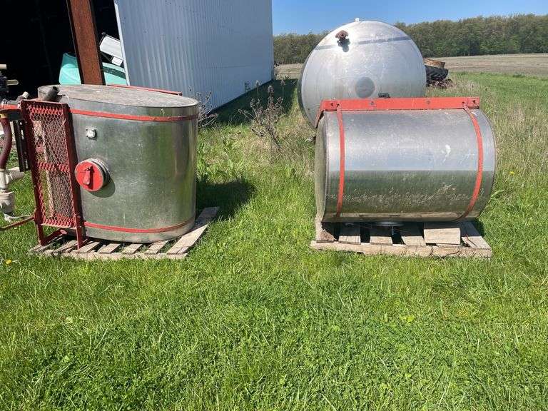 Chem Farm stainless steel saddle tanks