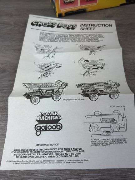 Cross Boss 4x4 Pickup, 8”, Galoob, Stickers & Instructions