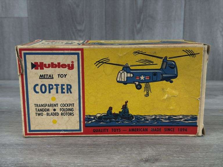 Hubley Metal Toy Copter, Original Box, 9” Long, No. 483