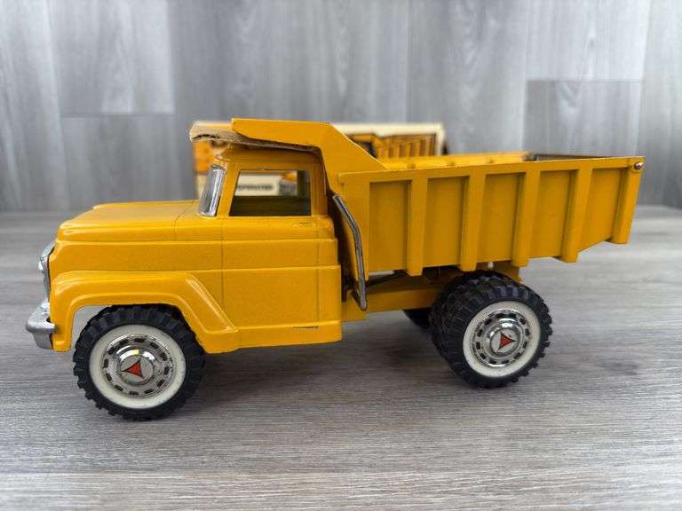 Hubley Mighty Metal Dump Truck, Original Box, 11 1/2” Long