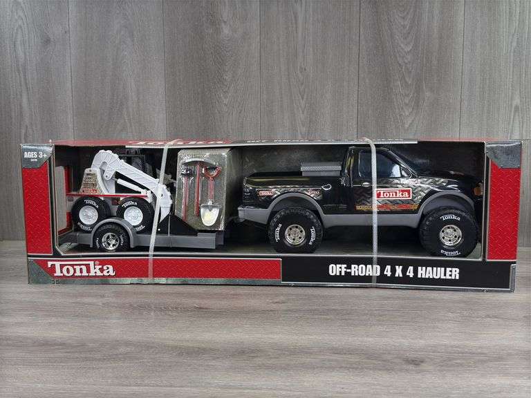 Tonka Off-Road 4x4 Hauler Set, 28” Long, Skid Loader & Tools