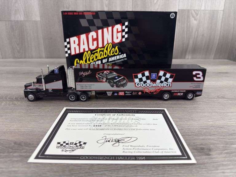 Dale Earnhardt Sr. #3 Goodwrench Race Car Transporter, 1/64, #498 Of 5,004, Limited Edition, Racing Collectables Club Of America, 1995, Certificate Of Authenticity