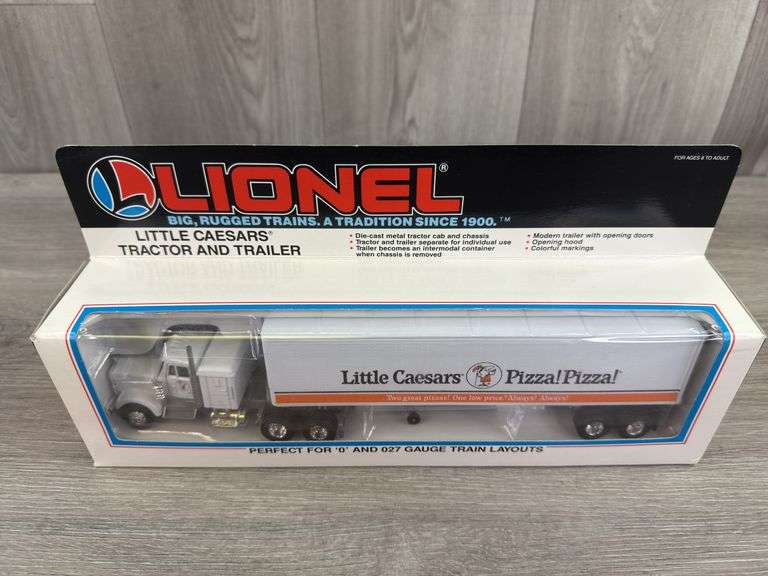 Lionel Little Ceasars Pizza Pizza Tractor Trailer, 11 1/2”