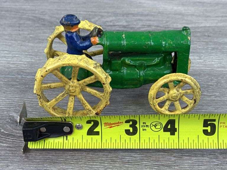 Arcade Cast Iron Tractor W/Cast In Driver, 4 1/2” Long