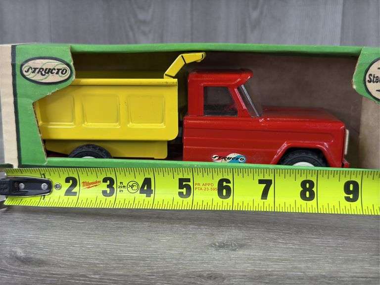 Structo Kom-Pak Dump Truck, 9” Long, Original Box