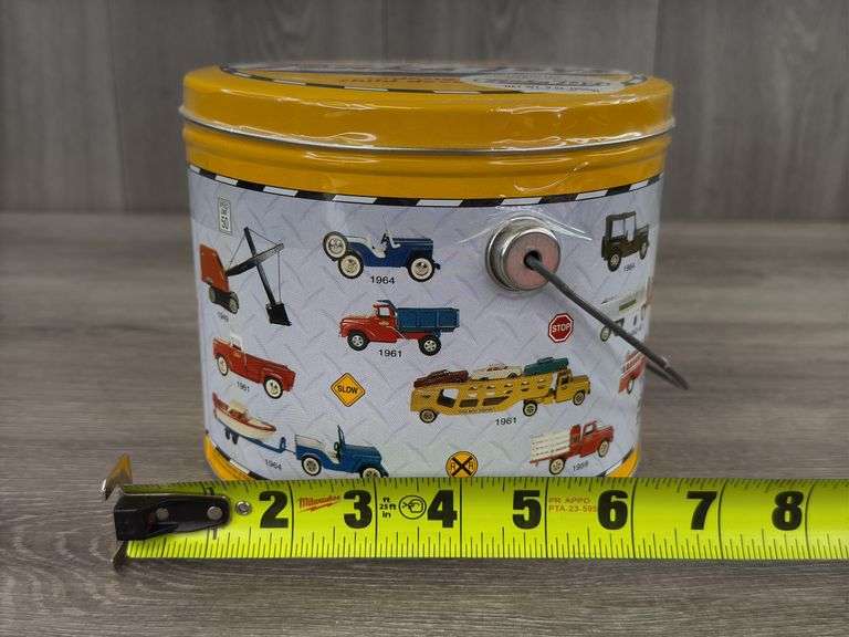 Tonka Toys Metal Pail W/Molded Tonka Cookies, Sealed
