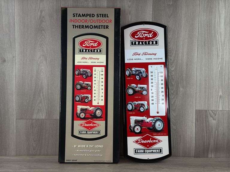 Ford Tractor Indoor/Outdoor Steel Thermometer, 24” Long