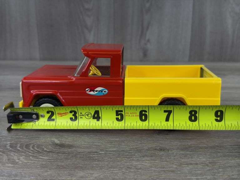 Structo Pickup Truck, 9” Long, Metal Truck & Plastic Bed