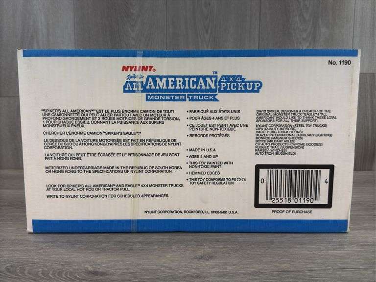 Spiker’s All American 4x4 Pickup Monster Truck, 12” Long