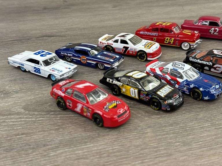18 NASCAR 1/64 Race Cars-Dale Earnhardt, Chad Little, Lee Petty