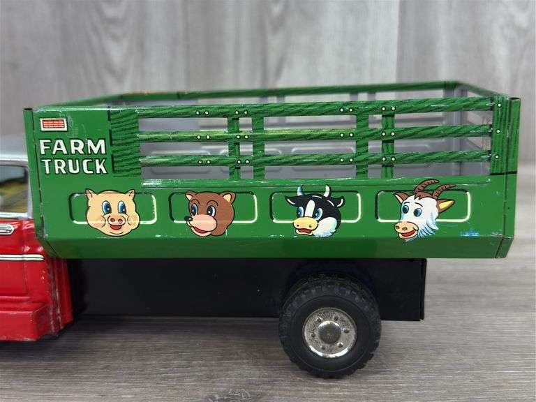 Ford 750 Friction Farm Truck, 10 1/2” Long, Made In Japan