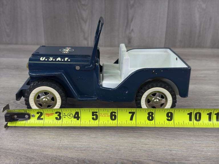 Tonka Jeep U.S.A.F. Truck, 10” Long, Missing Steering Wheel