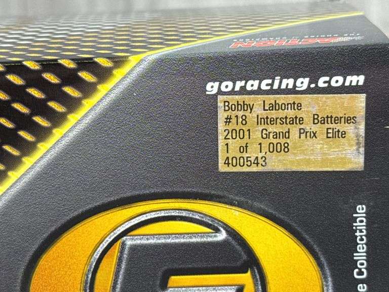 Bobby Labonte #18 Interstate Batteries 2001 Grand Prix Elite Stock Car, 1/24, Limited Edition, #652/1008, Action Elite