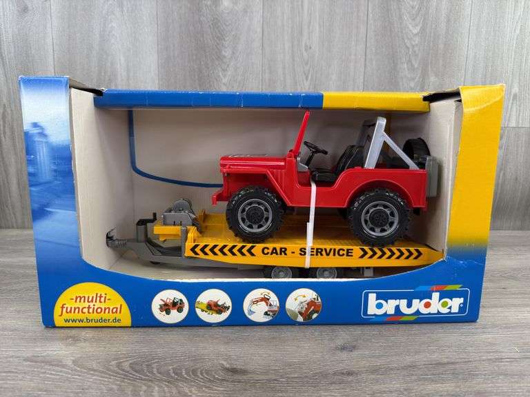 Bruder Car Service Trailer W/Jeep, 1/16