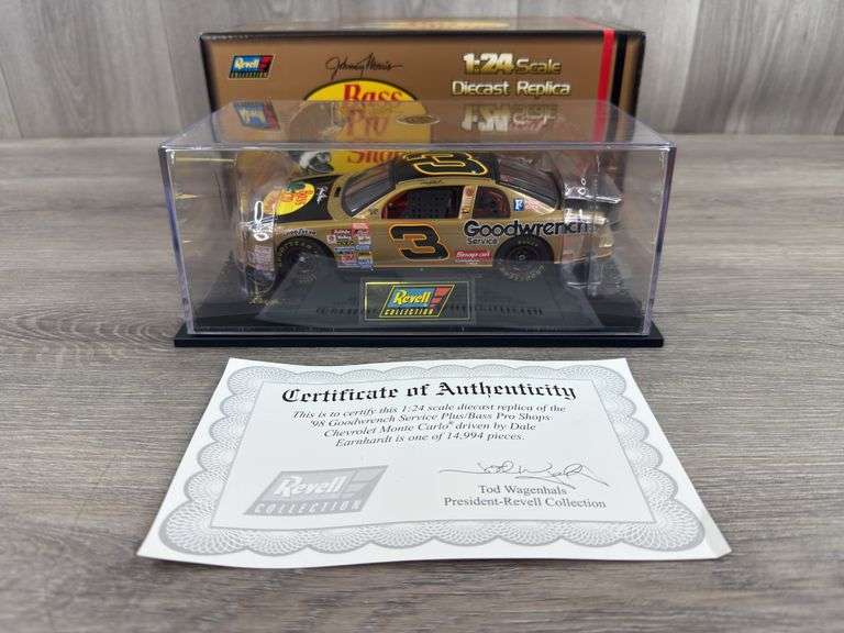 Dale Earnhardt Sr. #3 Bass Pro Shops 1998 Monte Carlo, 1/24, Revell Collection, 50th Anniversary NASCAR, 1 Of 14,994, Certificate Of Authenticity