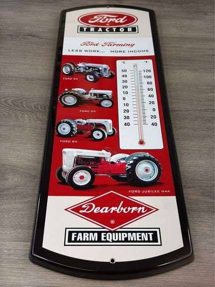 Ford Tractor Indoor/Outdoor Steel Thermometer, 24” Long