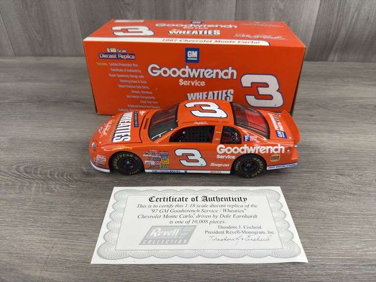 Dale Earnhardt Sr. #3 Wheaties 1997 Chevrolet Monte Carlo, 1/18, Revell Collection, 1 Of 10,008, Certificate Of Authenticity,
