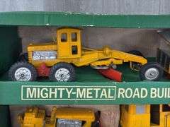 Hubley Mighty-Metal 4 Pc. Road Building Set, Original Box