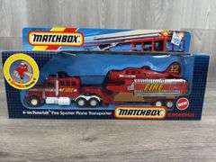 K-134 Peterbilt Fire Spotter Plane Transporter, 11 1/2” Long, Matchbox