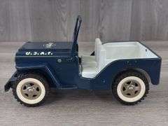 Tonka Jeep U.S.A.F. Truck, 10” Long, Missing Steering Wheel