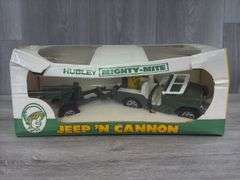 Hubley Mighty-Mite Jeep’N Cannon, Original Box & Plastic Wrap