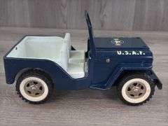 Tonka Jeep U.S.A.F. Truck, 10” Long, Missing Steering Wheel