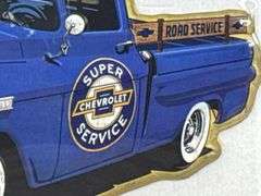 Chevrolet Apache Metal Cutout Sign, 19” Wide, Open Road Brand