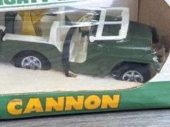 Hubley Mighty-Mite Jeep’N Cannon, Original Box & Plastic Wrap