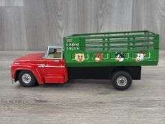 Ford 750 Friction Farm Truck, 10 1/2” Long, Made In Japan