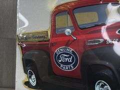 Ford F100 Sales & Service Metal Cutout Sign, 19 1/2” Wide