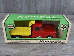 Structo Kom-Pak Dump Truck, 9” Long, Original Box