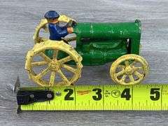 Arcade Cast Iron Tractor W/Cast In Driver, 4 1/2” Long