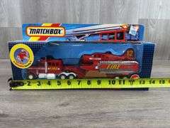 K-134 Peterbilt Fire Spotter Plane Transporter, 11 1/2” Long, Matchbox