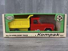 Structo Kom-Pak Dump Truck, 9” Long, Original Box