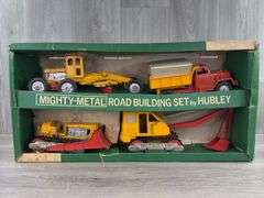 Hubley Mighty-Metal 4 Pc. Road Building Set, Original Box