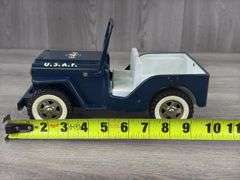 Tonka Jeep U.S.A.F. Truck, 10” Long, Missing Steering Wheel
