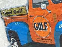 Gulf Refining Co. Metal Cutout Sign, 19 1/2” Wide